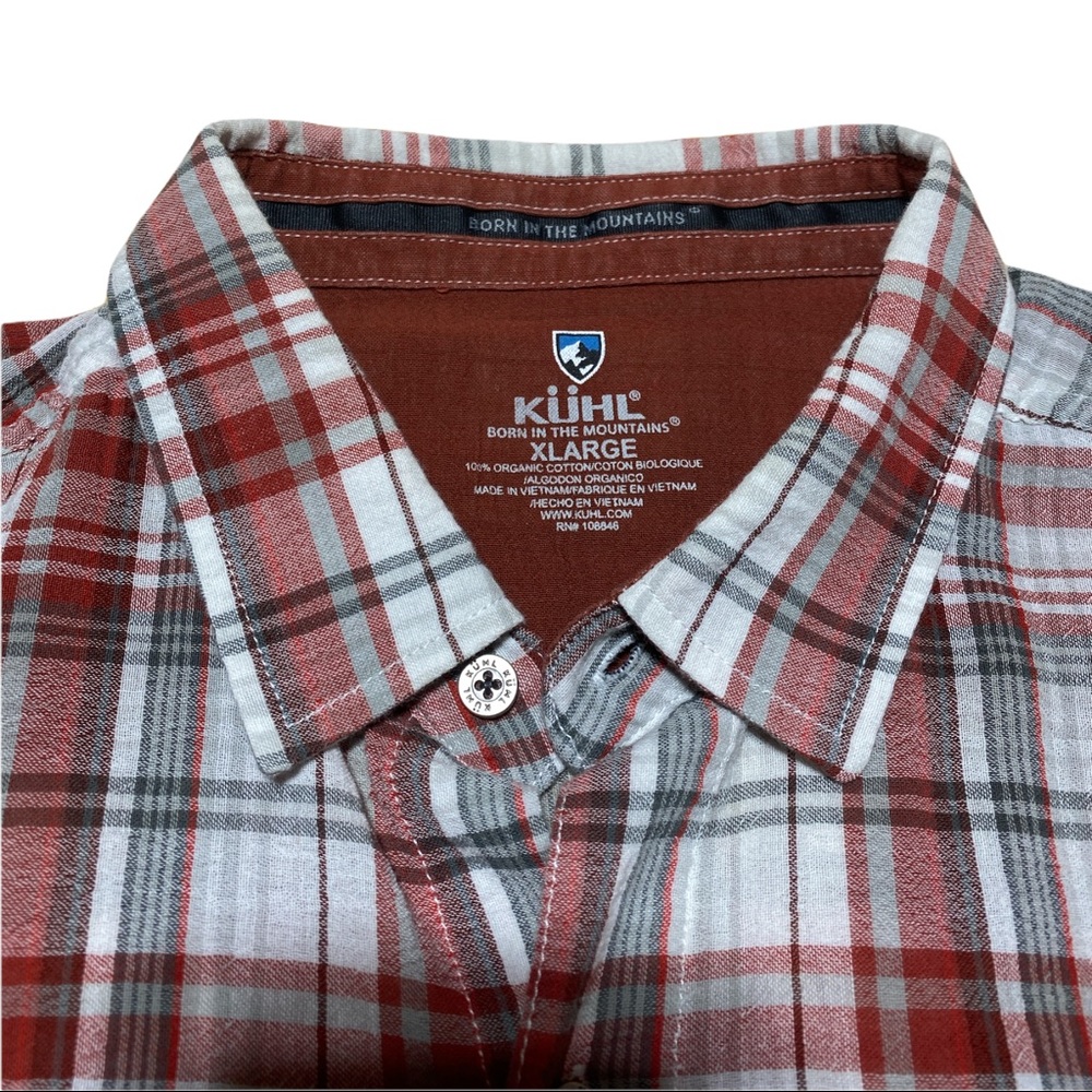Kuhl Men's Born In The Mountains Plaid Short Sleeve Shirt - Picture 3 of 5